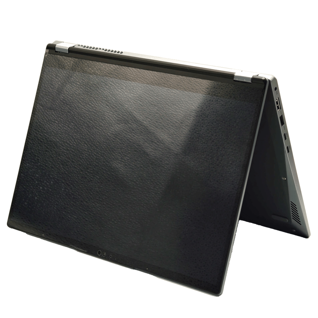 Touchscreen side of the X360 Yoga in tent mode